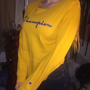 yellow champion long sleeve top